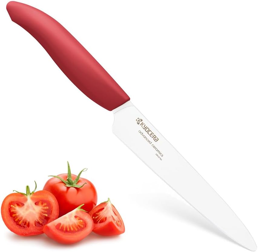 Cuchillo de tomate Kyocera de cerámica microdentado 5 pulgadas