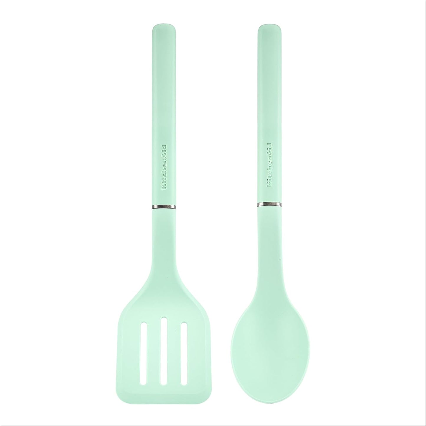 Juego de espátula y cuchara KitchenAid 2 piezas menta