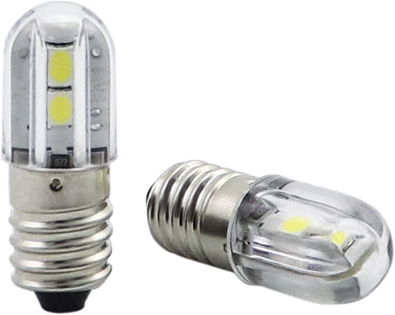2 Bombillas E10 Luz Blanca Cálida para Faros Navidad