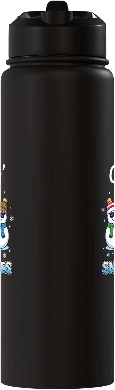 Botella de agua acero inoxidable con muñecos de nieve para niños