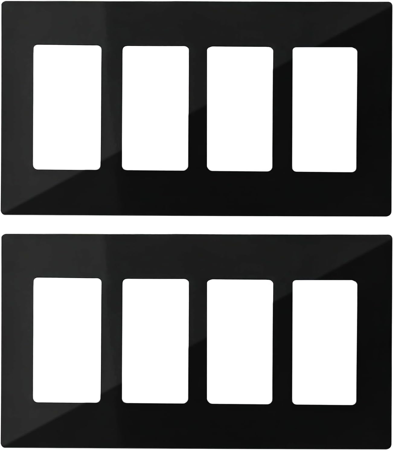 Placa pared sin S 4 segmentos negra para Leviton 80312