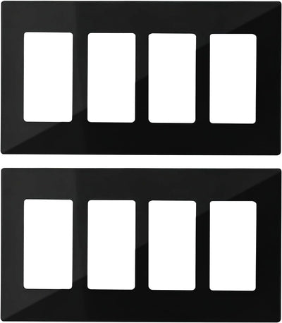Placa pared sin S 4 segmentos negra para Leviton 80312