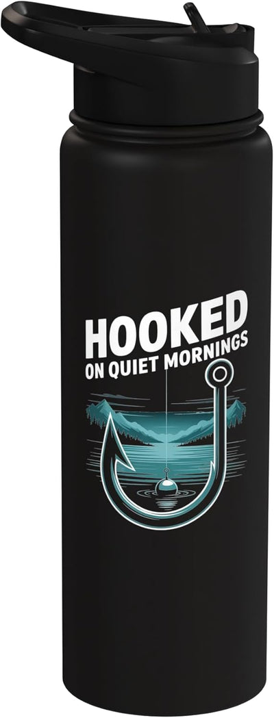 Botella de agua acero inoxidable aislada para amantes del pescar