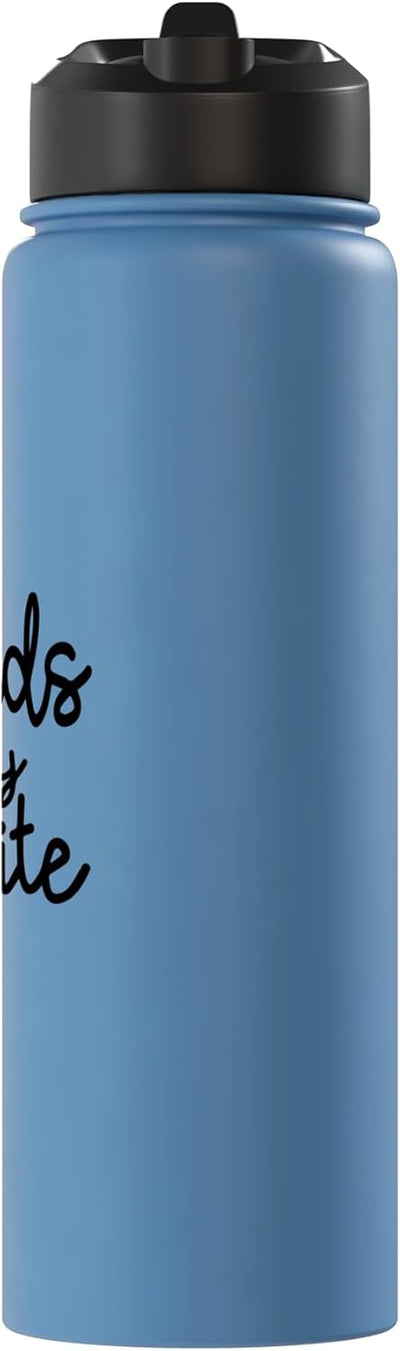 Botella agua acero inox aislada frase divertida fin de semana