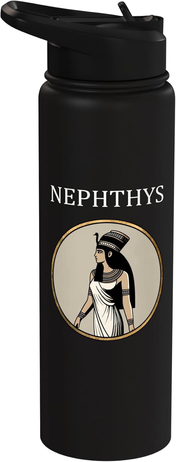 Botella agua acero inox aislada diosa egipcia Nephthys