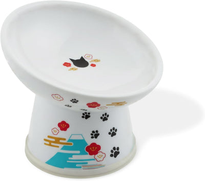 Cuenco elevado para gatos cerámica 15° ergonómico antideslizante
