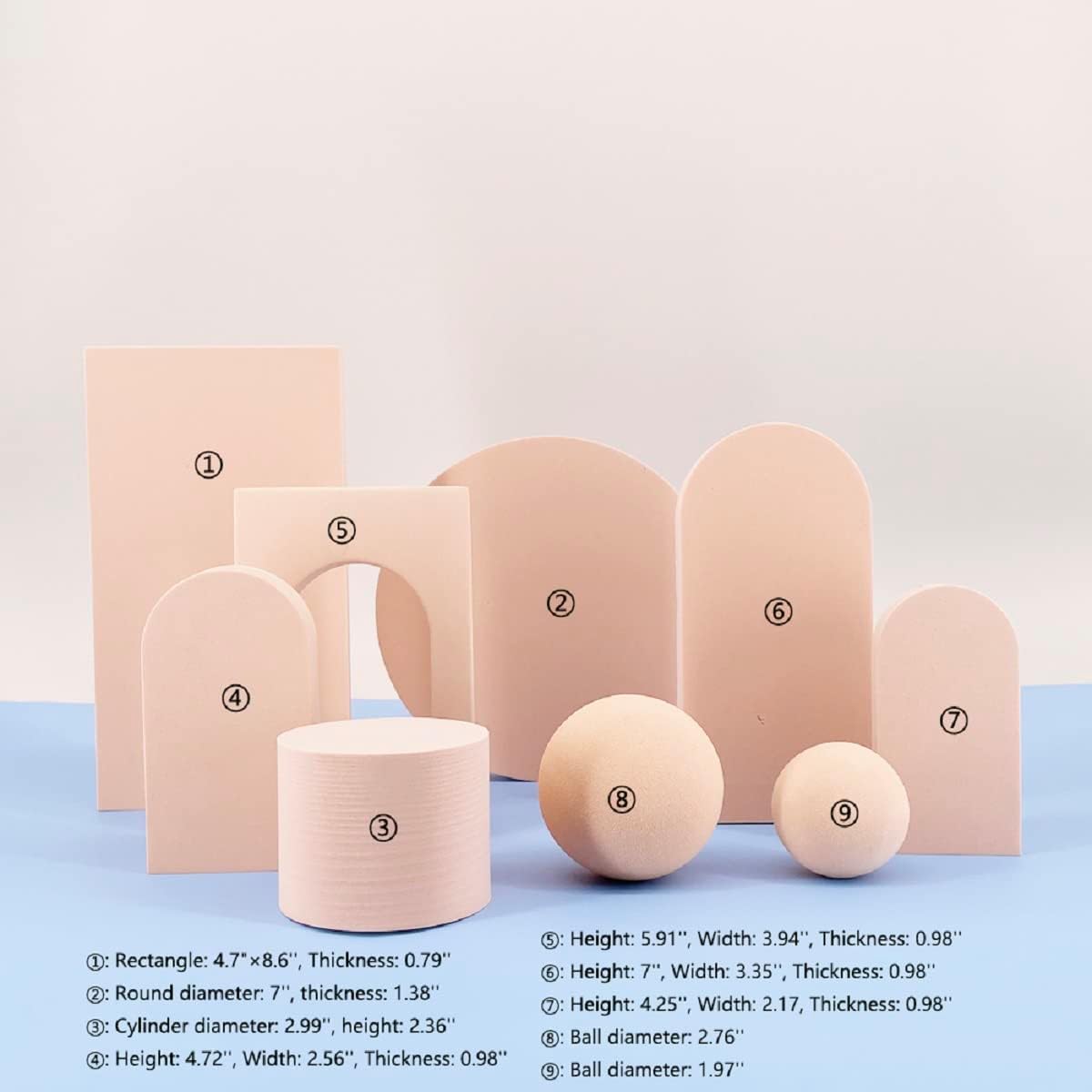 9 Pzas Accesorios Fotografía Cubos Foam Beige