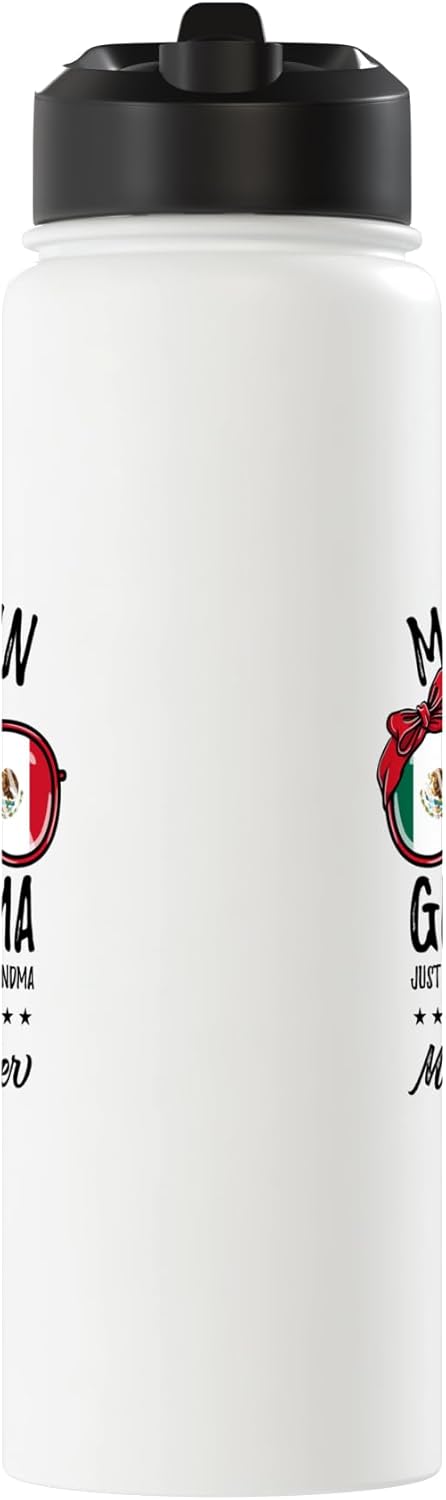 Bottella de agua acero inoxidable aislada estilo abuela mexicana