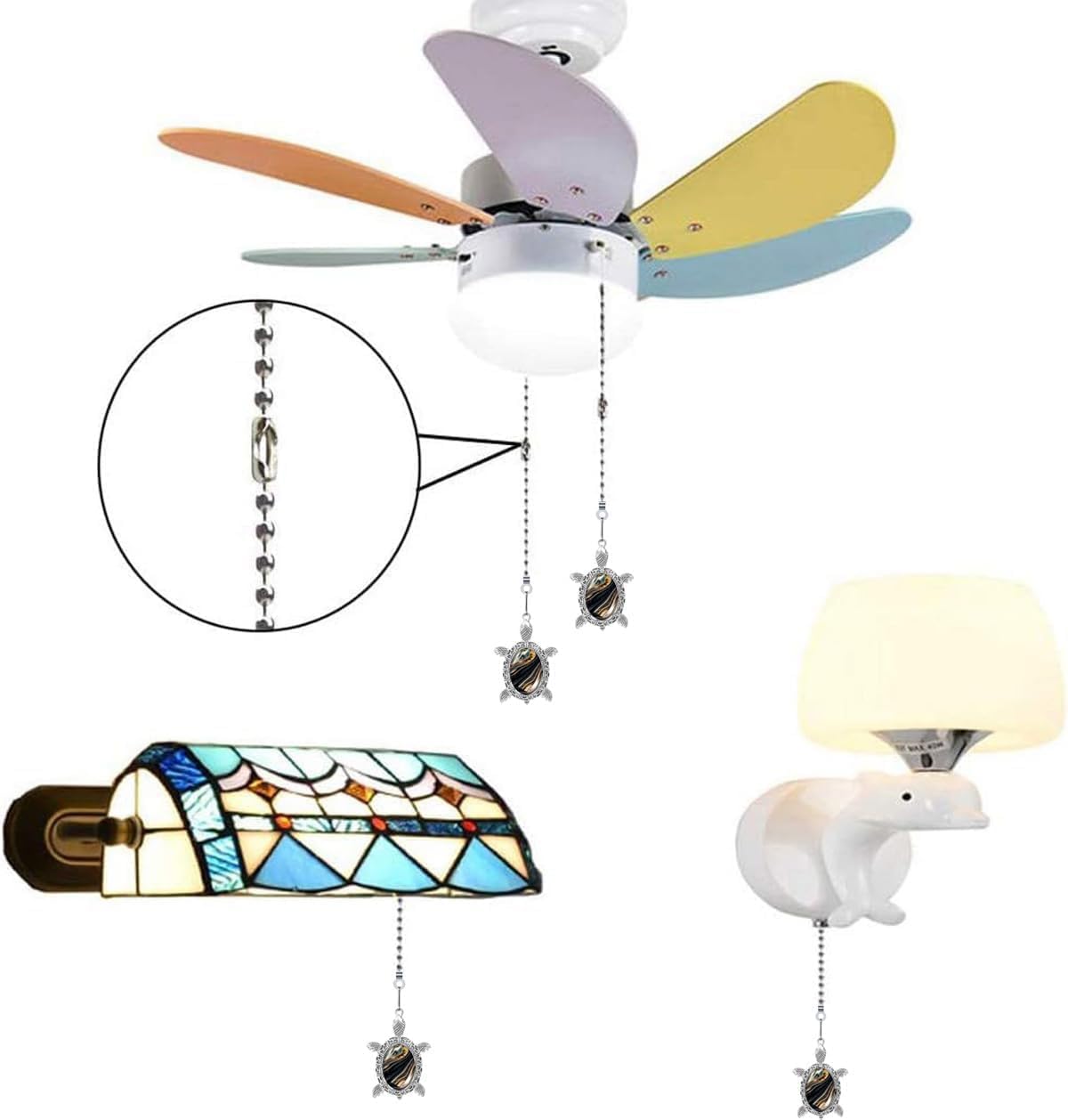 Extensor cadena techo fan diseño tortuga 12pulg universal