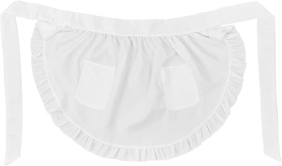 Delantal de cintura para mujer y niña con bolsillos y volantes para cosplay y fiestas