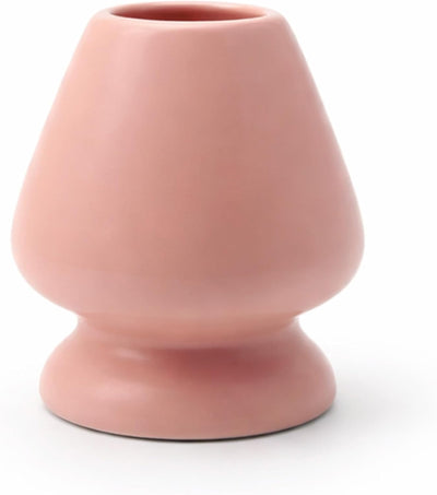 Soporte para batidor de cerámica matcha rosa protege y prolonga vida útil