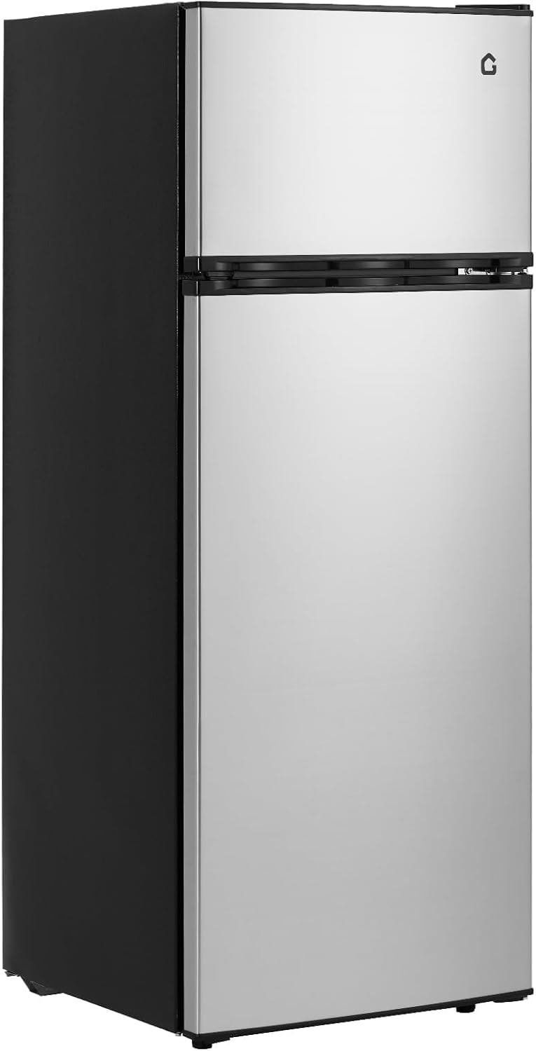 Refrigerador con congelador compacto 7.5 pies cúbicos plateado