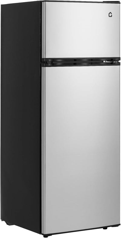Refrigerador con congelador compacto 7.5 pies cúbicos plateado