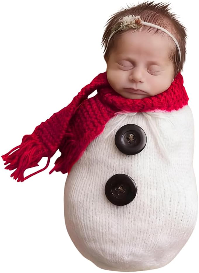 Conjunto foto bebé Navidad ropa punto accesorios