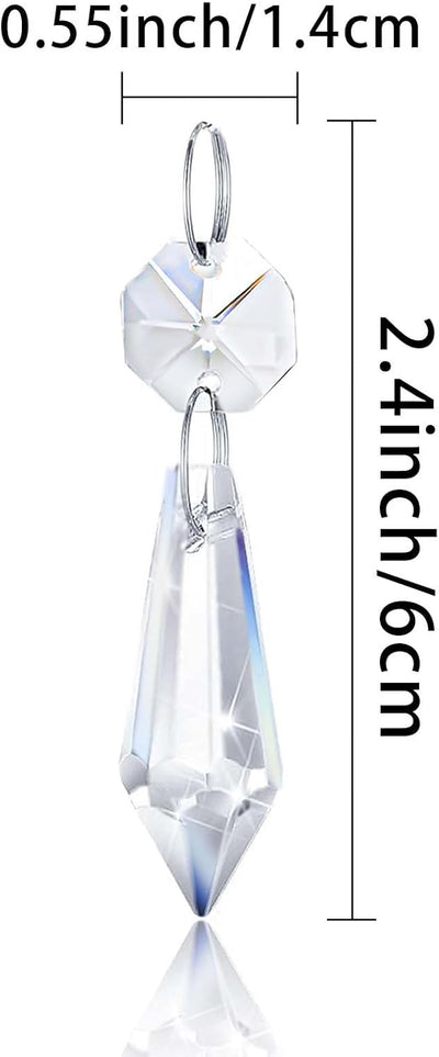 50 Pzas Cuentas Cristal Lágrima 6cm para Lámpara Colgantes