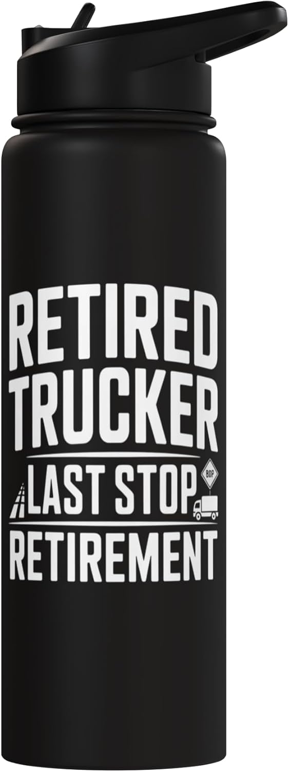 Bottella de agua aislada de acero inoxidable Retired Trucker