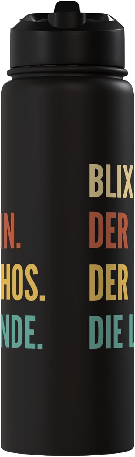 Botella agua acero inox aislada nombre Blixa