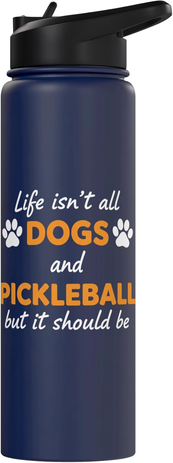 Botella de agua acero inoxidable aislada para perros y pickleball