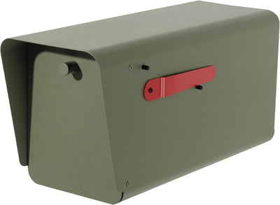 Buzón metal verde bisagras acero inox puerta magnética