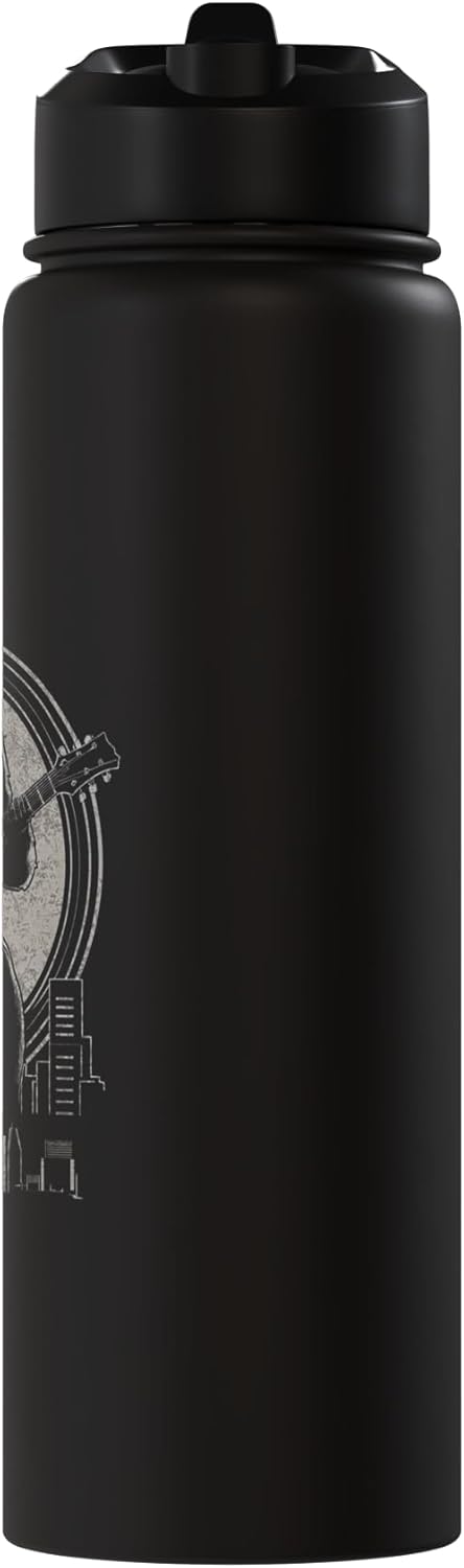 Botella de agua acero inoxidable con diseño guitarra vintage