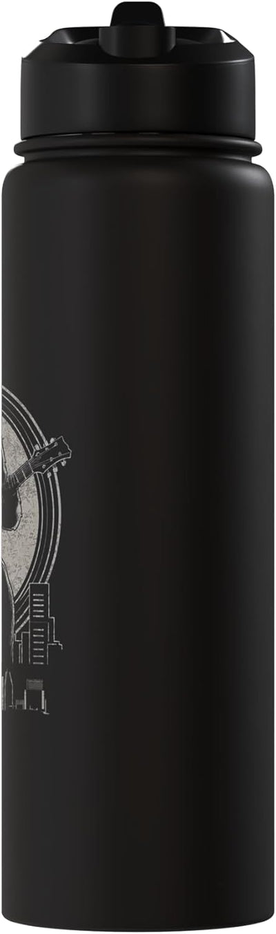 Botella de agua acero inoxidable con diseño guitarra vintage