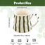 Taza de café de cerámica 11 oz, pintada a mano, verde