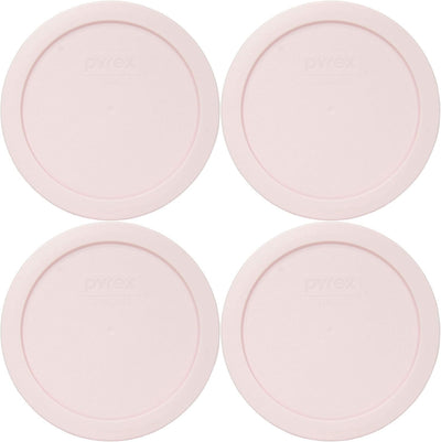 Tazón de vidrio Pyrex con tapa rosa claro paquete de 4