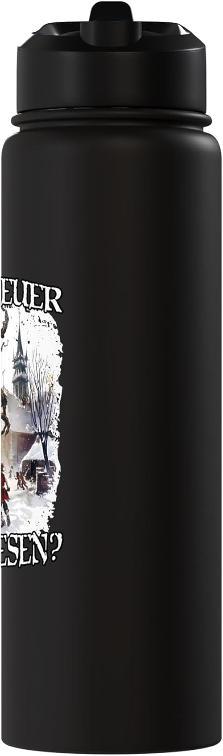 Disfraz de Krampus con botella de agua aislada de acero inoxidable