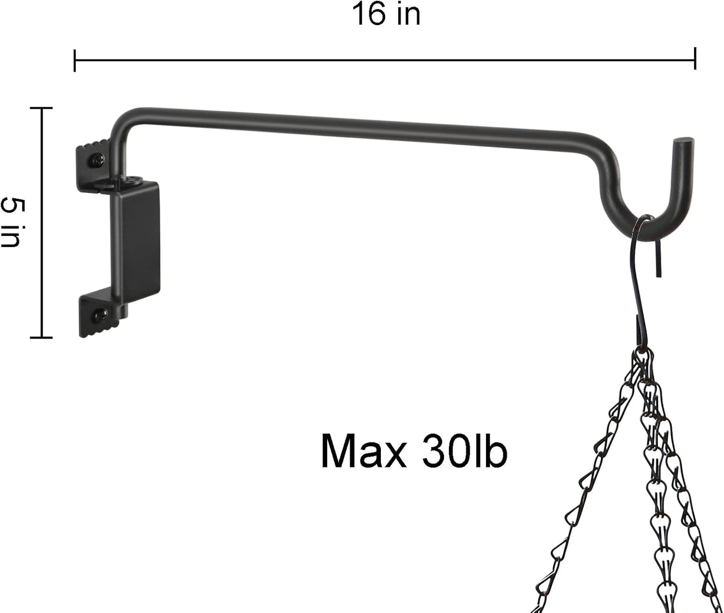 Soporte colgante exterior 16pulg giratorio 360° acero resistente