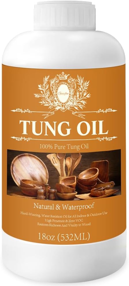Aceite Tung 18oz para madera apto alimentos sellador impermeable
