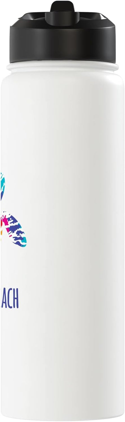 Botella de agua acero inoxidable aislada estilo boho con estampado tie dye
