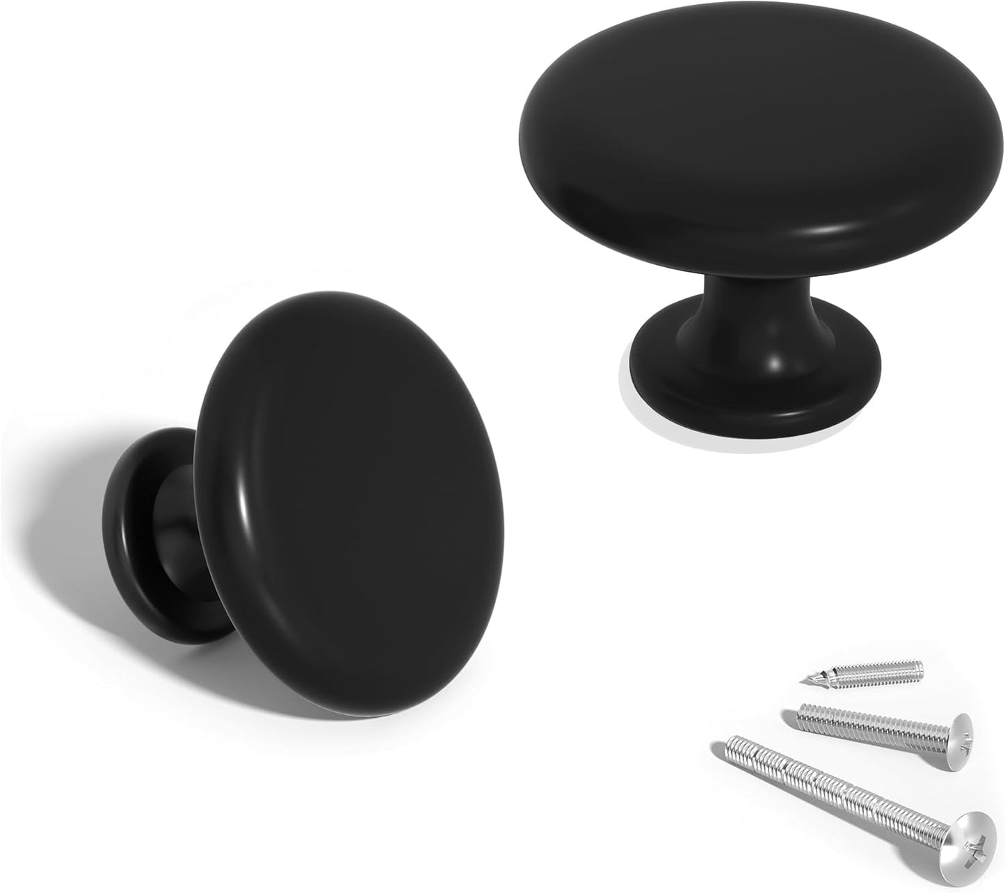 Pack 18 Pomos Cajones Aluminio Negro 1-1/4pulg Resistentes
