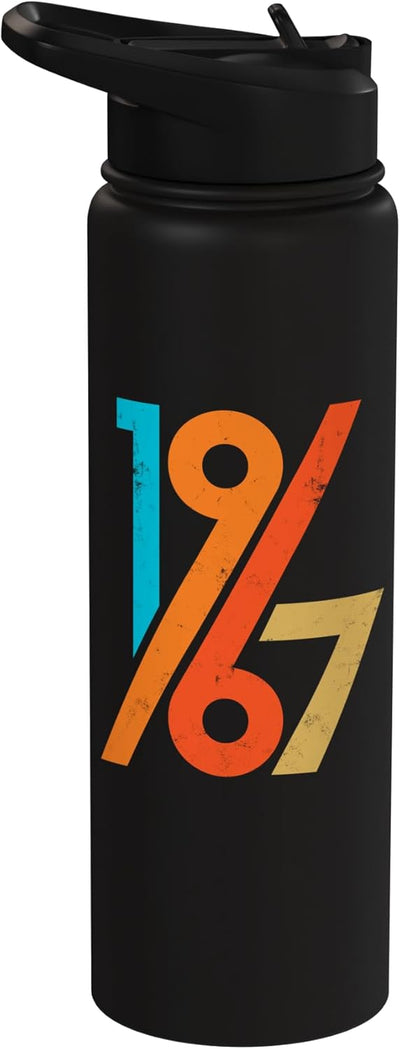 Botella de agua vintage estilo 60s acero inoxidable 1967