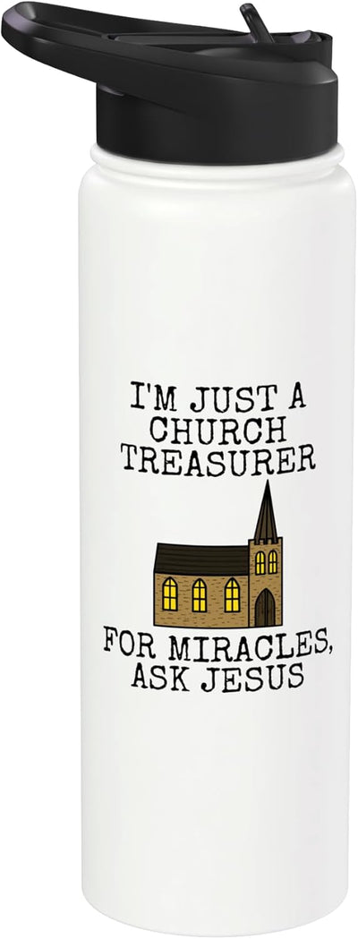 Botella de agua acero inoxidable aislada cristiana con mensaje divertido