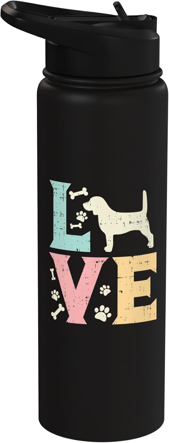 Botella de agua aislada de acero inoxidable regalo para amantes de perros