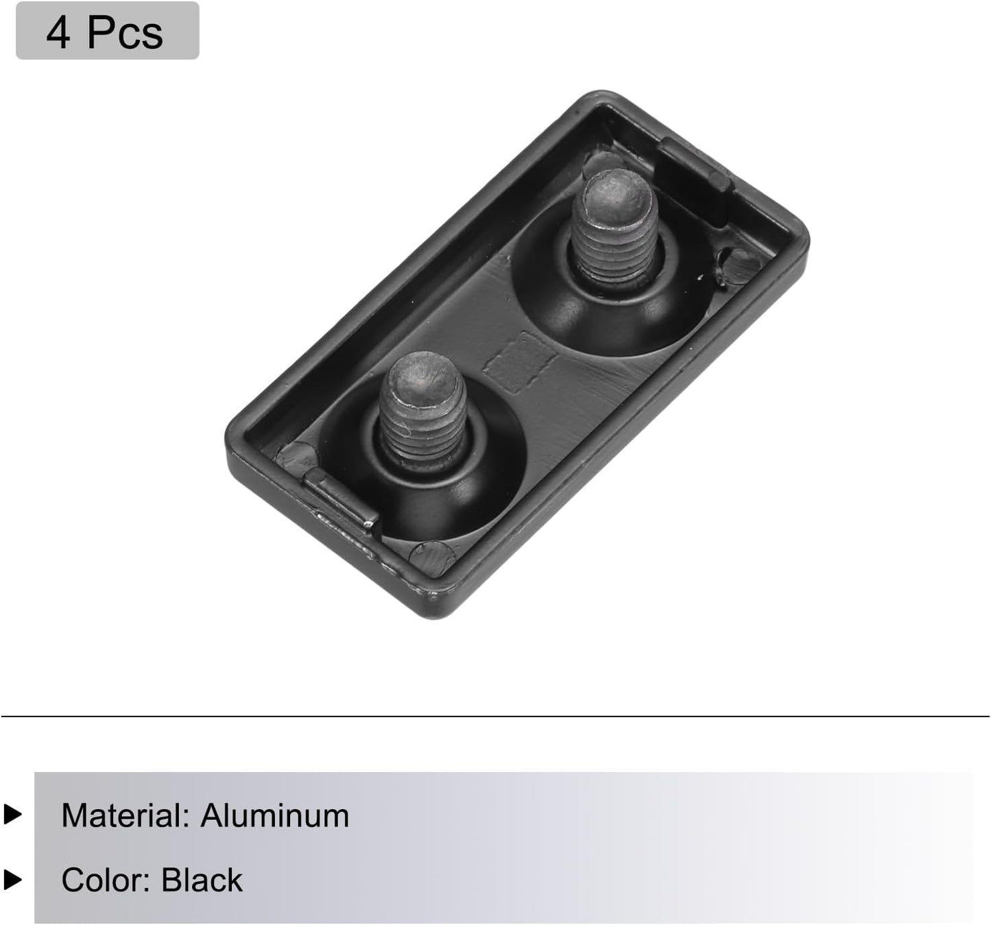 4 Pzas Tapa Extremo Aluminio Negro para Estante Pecera