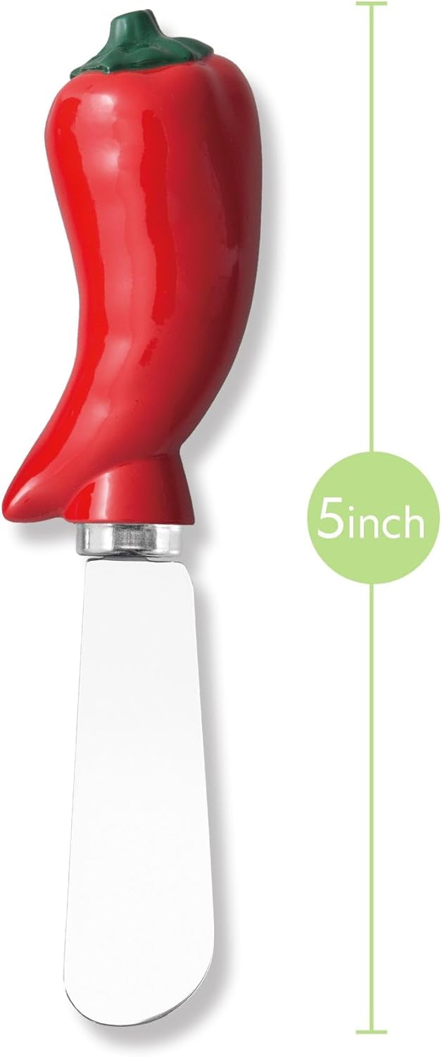Set 3 Espátulas Acero Inox con Manijas Resina Pintada Rojo