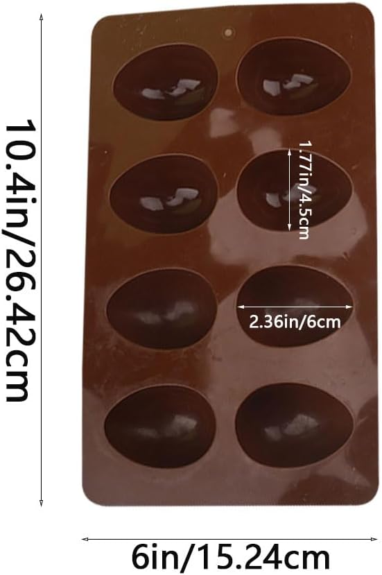 Moldes de silicona con forma de huevo de Pascua 8 cavidades para decorar pasteles de chocolate