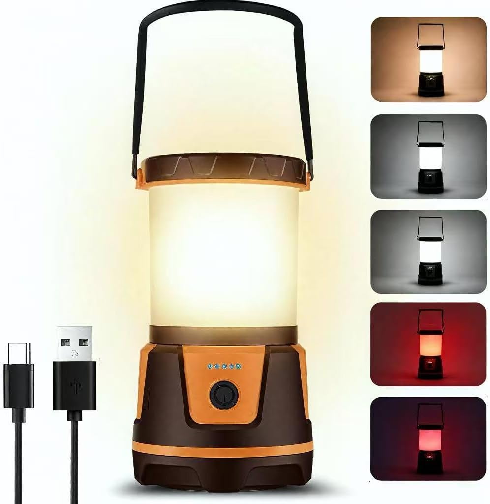 Linterna LED recargable 3000 lúmenes 5 modos IP54 naranja