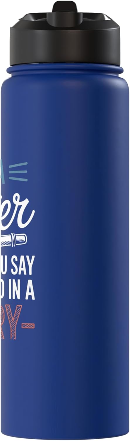 Botella agua acero inox aislada para escritura