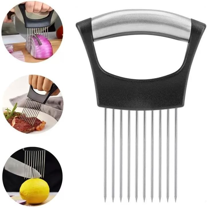 Soporte para rebanadas de cebolla y cortador de acero inoxidable