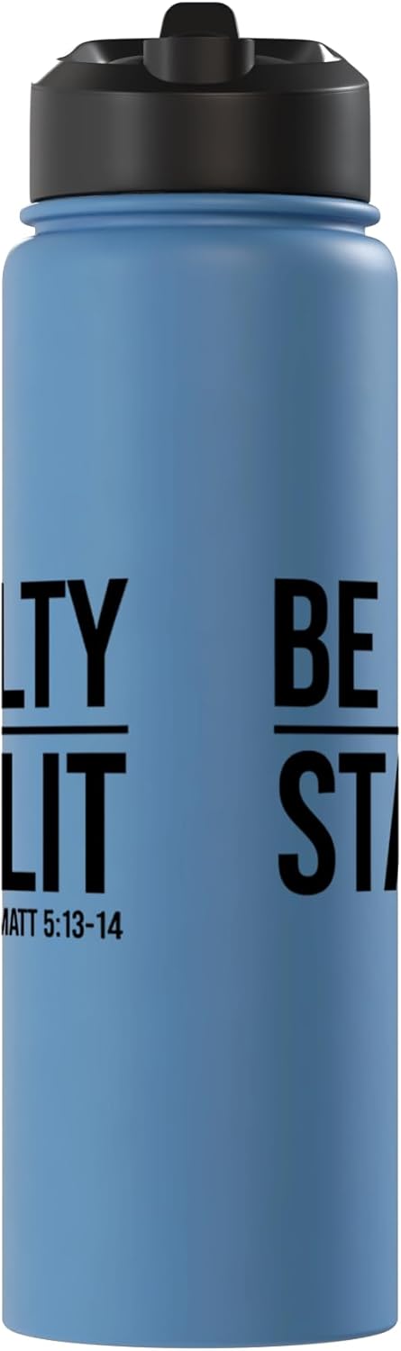 Botella de agua acero inoxidable sin BPA con logo cristiano