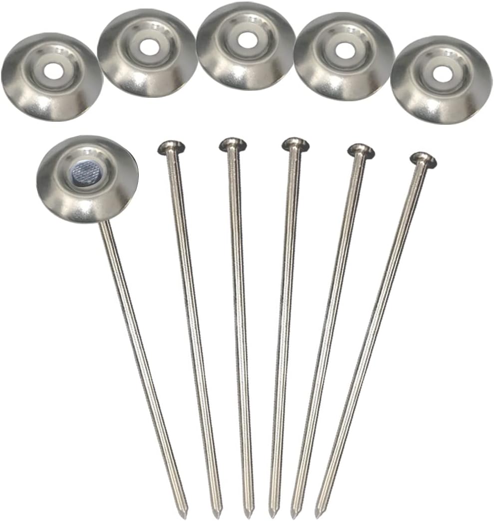 Estacas acero inox 304 para alfombras patio 8pulg set 6