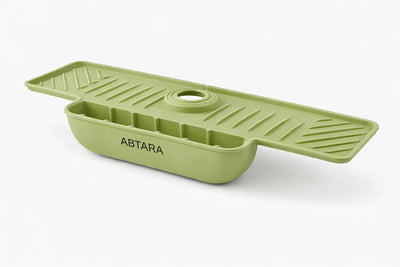 Alfombrilla silicona fregadero con soporte almacenamiento verde