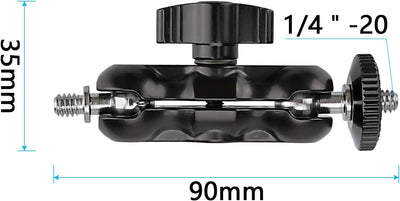 Brazo mágico universal rosca 1/4-20 negro 2 pzas