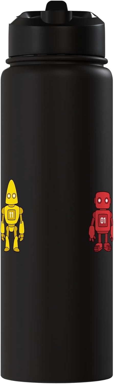 Botella de agua aislada de acero inoxidable para programador de robots divertidos