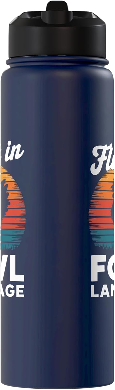 Botella de agua aislada de acero inoxidable Fluent In Fowl Language