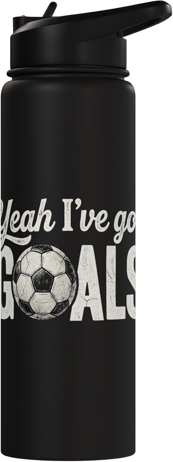 Botella de agua acero inoxidable con mensaje futbolístico