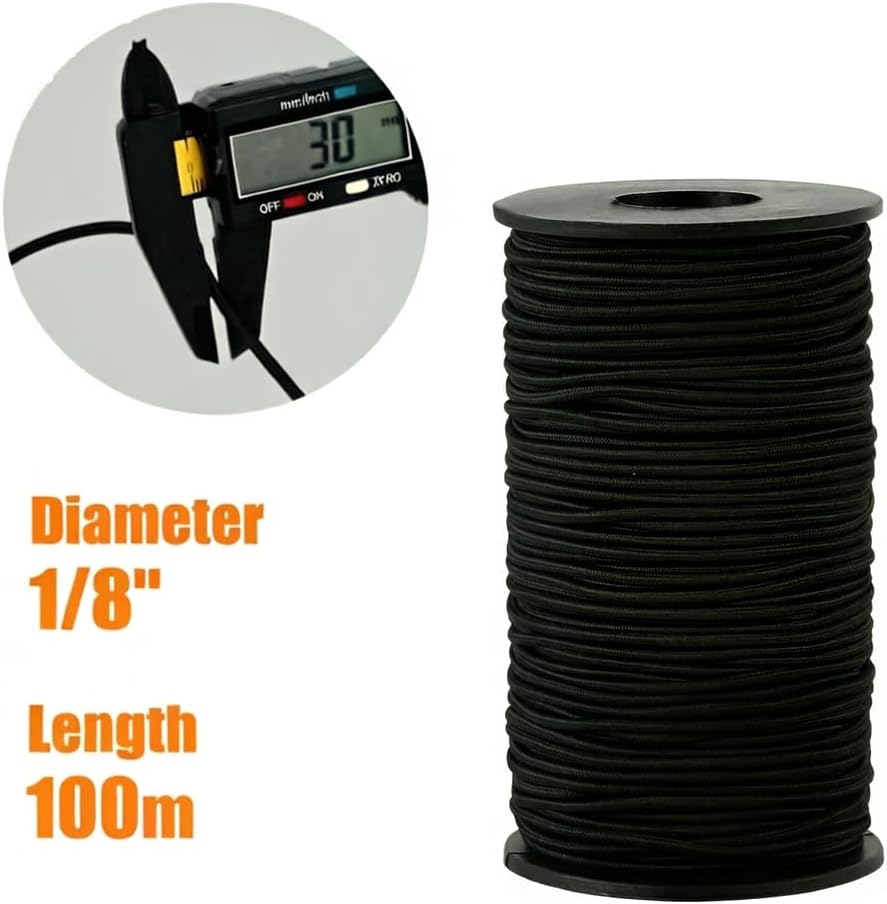 Rollo cuerda elástica 1/8pulg x328.1pies para kayak