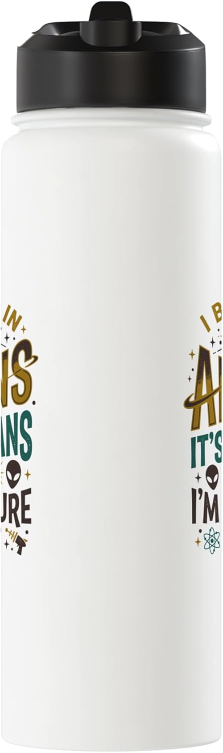 Botella de agua aislada de acero inoxidable para amantes del espacio y OVNI